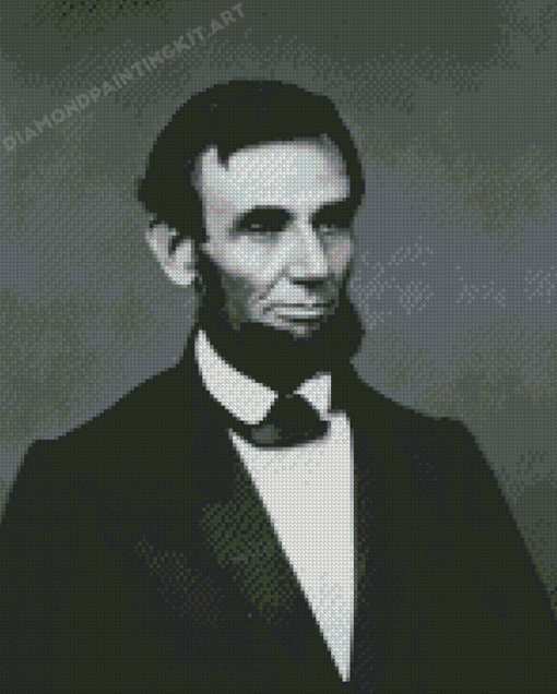 Black And White Abraham Lincoln Diamond Painting