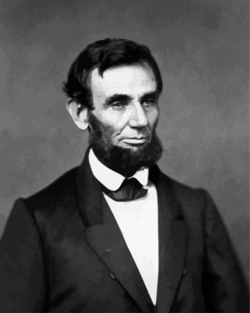 Black And White Abraham Lincoln Diamond Painting