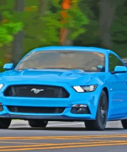 Blue Mustang Diamond Painting