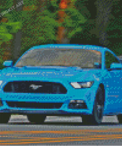 Blue Mustang Diamond Painting