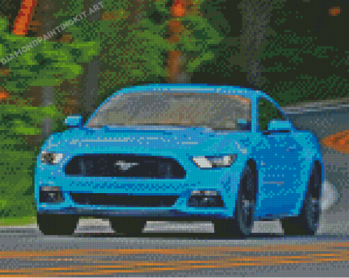 Blue Mustang Diamond Painting