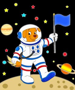 Cartoon Dog Astronaut Diamond Painting