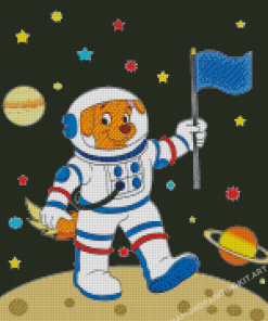 Cartoon Dog Astronaut Diamond Painting