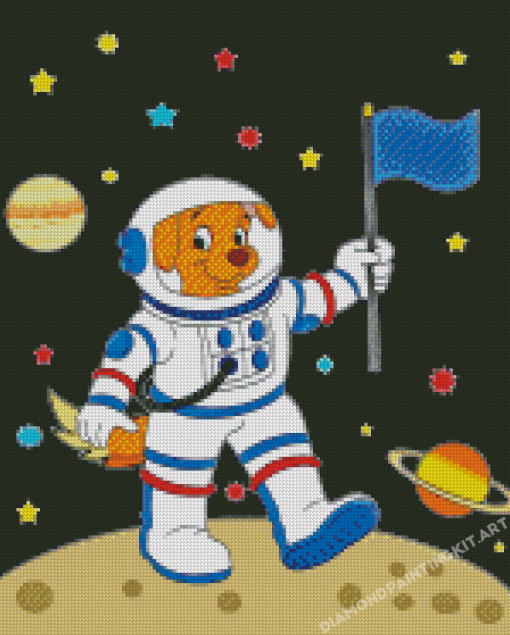 Cartoon Dog Astronaut Diamond Painting