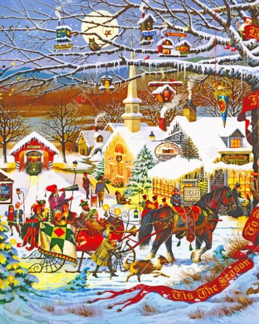 Christmas Small Town Diamond Painting