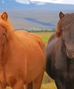 Brown Icelandic Horse Diamond Painting