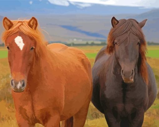 Brown Icelandic Horse Diamond Painting