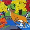 Deer In Stream Diamond Painting