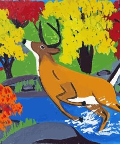 Deer In Stream Diamond Painting