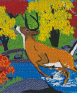 Deer In Stream Diamond Painting