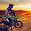 Dirtbike In Desert Sunset Diamond Painting