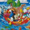 Mickey Mouse Rafting Diamond Painting