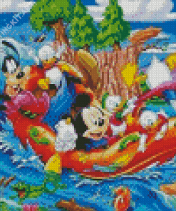 Mickey Mouse Rafting Diamond Painting