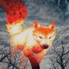 Fantasy Fire Dog Diamond Painting