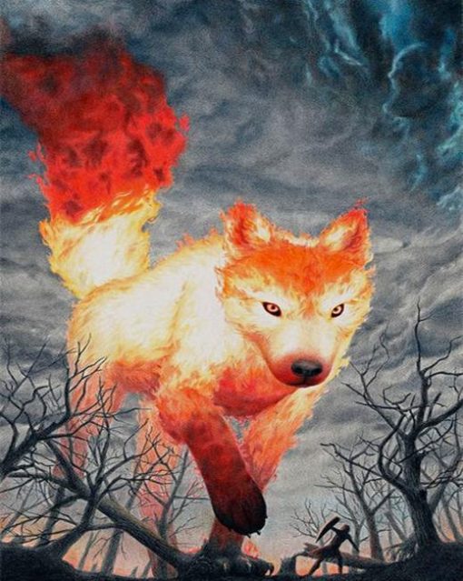 Fantasy Fire Dog Diamond Painting