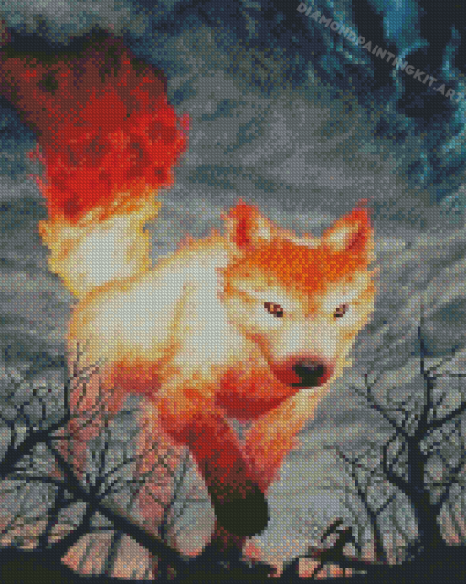 Fantasy Fire Dog Diamond Painting