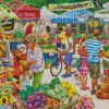 Farm Market Town Diamond Painting