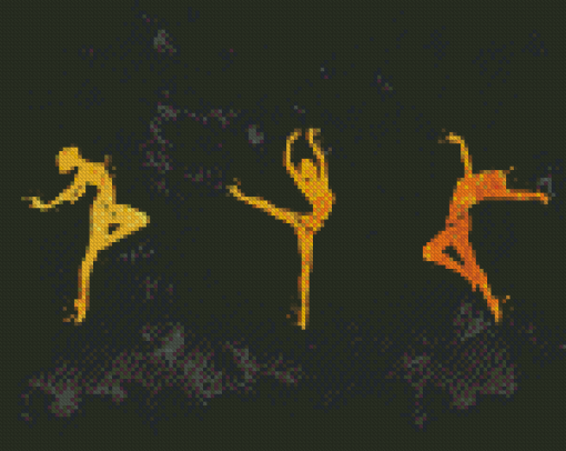 Golden Lyrical Dancers Diamond Painting