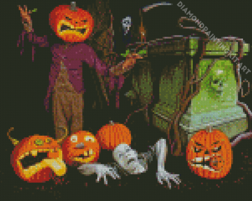 Halloween Graveyard Zombie Diamond Painting