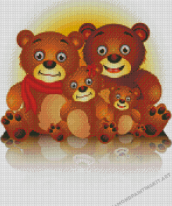 Happy Bears Family Diamond Painting