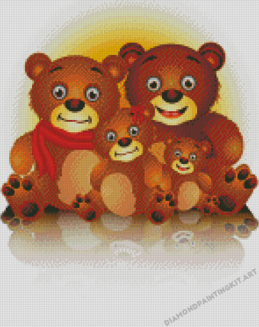 Happy Bears Family Diamond Painting