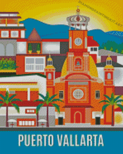 Puerto Vallarta Poster Diamond Painting