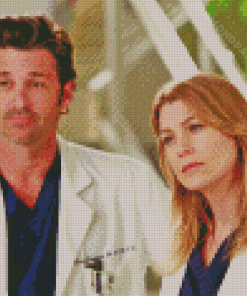 Meredith Grey And Derek Diamond Painting