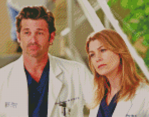 Meredith Grey And Derek Diamond Painting