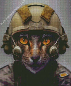 Cool Military Cat Diamond Painting