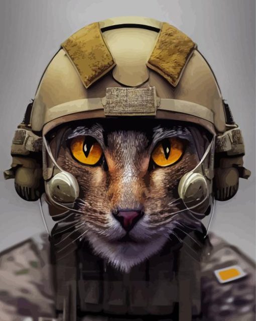 Cool Military Cat Diamond Painting