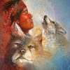 Native Wolf Boy Diamond Painting