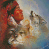 Native Wolf Boy Diamond Painting