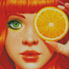 Orange Girl Diamond Painting