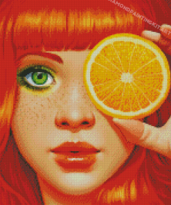 Orange Girl Diamond Painting