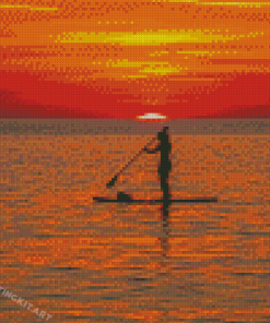 Paddleboardin Silhouette Diamond Painting