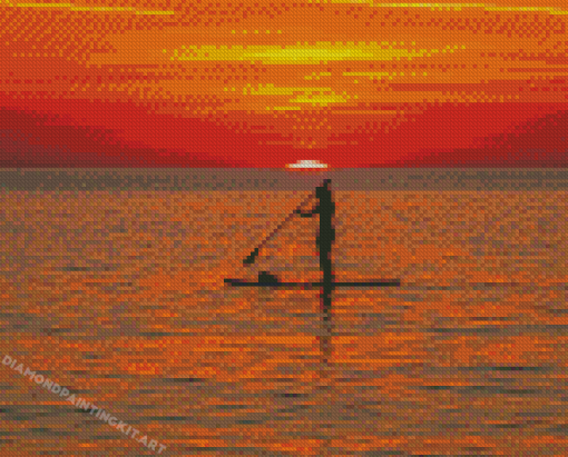 Paddleboardin Silhouette Diamond Painting