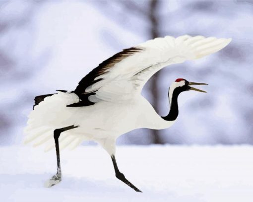 Red Crowned Crane Diamond Painting