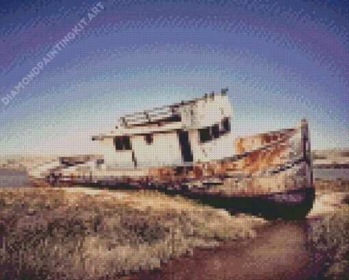 Stranded Boat Diamond Painting