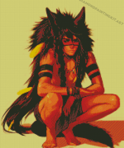 Tribal Wolf Boy Diamond Painting