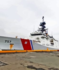 Coast Guard In Harbour Diamond Painting