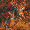 Whitetail Buck And Doe Diamond Painting