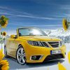 Yellow Saab Car Diamond Painting