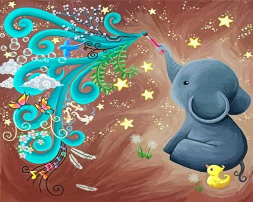 Aesthetic Elephant Baby Diamond Painting