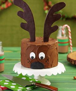 Brown Christmas Reindeer Cake Diamond Painting