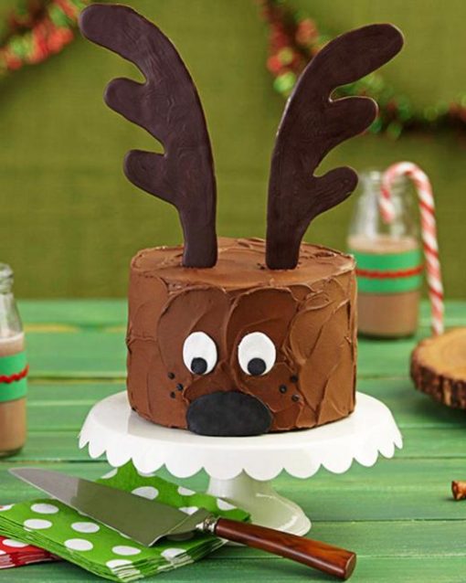 Brown Christmas Reindeer Cake Diamond Painting