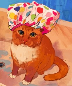 Cat Shower Art Diamond Painting