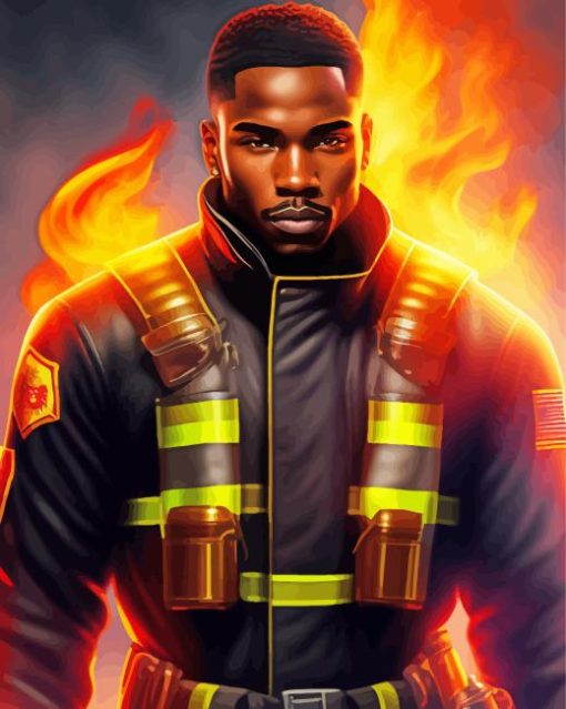 Cool Firefighter Diamond Painting