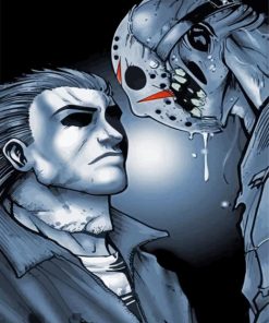 Michael Myers And Jason Diamond Painting