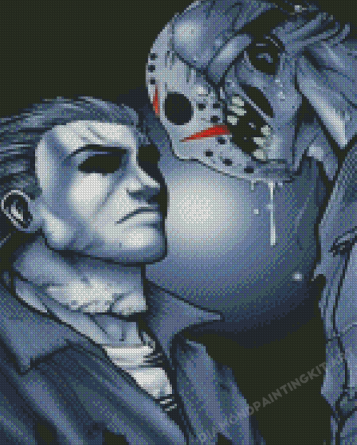 Michael Myers And Jason Diamond Painting