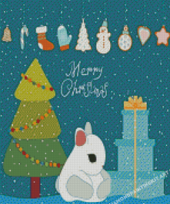 Cute Christmas Bunny Diamond Painting